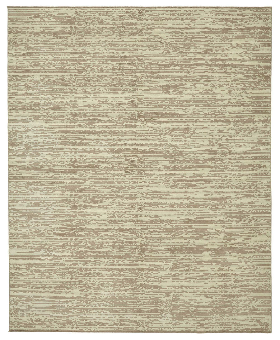 Veltos Uşak Bej Soyut Desenli Düz Kahverengi Halı 243x300 cm