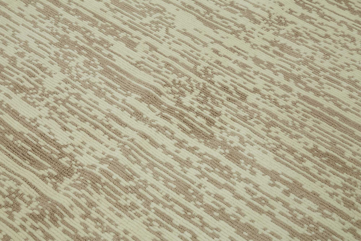 Veltos Uşak Bej Soyut Desenli Düz Kahverengi Halı 243x300 cm – mekânda kullanım
