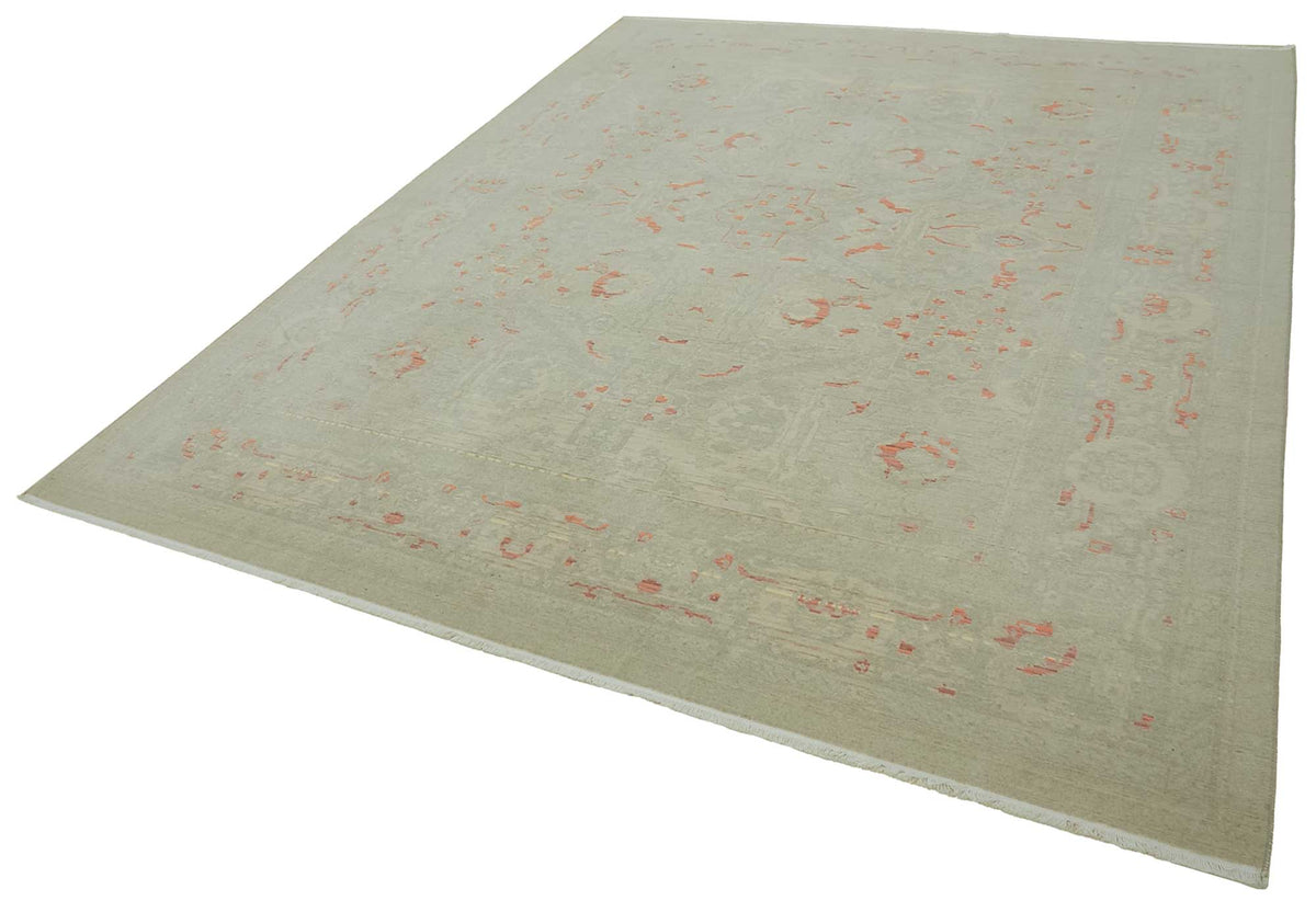 Veltos Açık Gri Halı Klasik Madalyon Desenli Uşak Dokuma 274x351 cm – doku yakın çekim