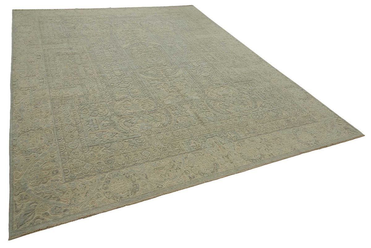 Veltos Bej Gri Madalyon Desenli El Dokuma Halı 273x350 cm – genel görünüm
