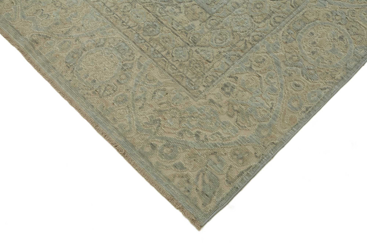 Veltos Bej Gri Madalyon Desenli El Dokuma Halı 273x350 cm – detay görünümü