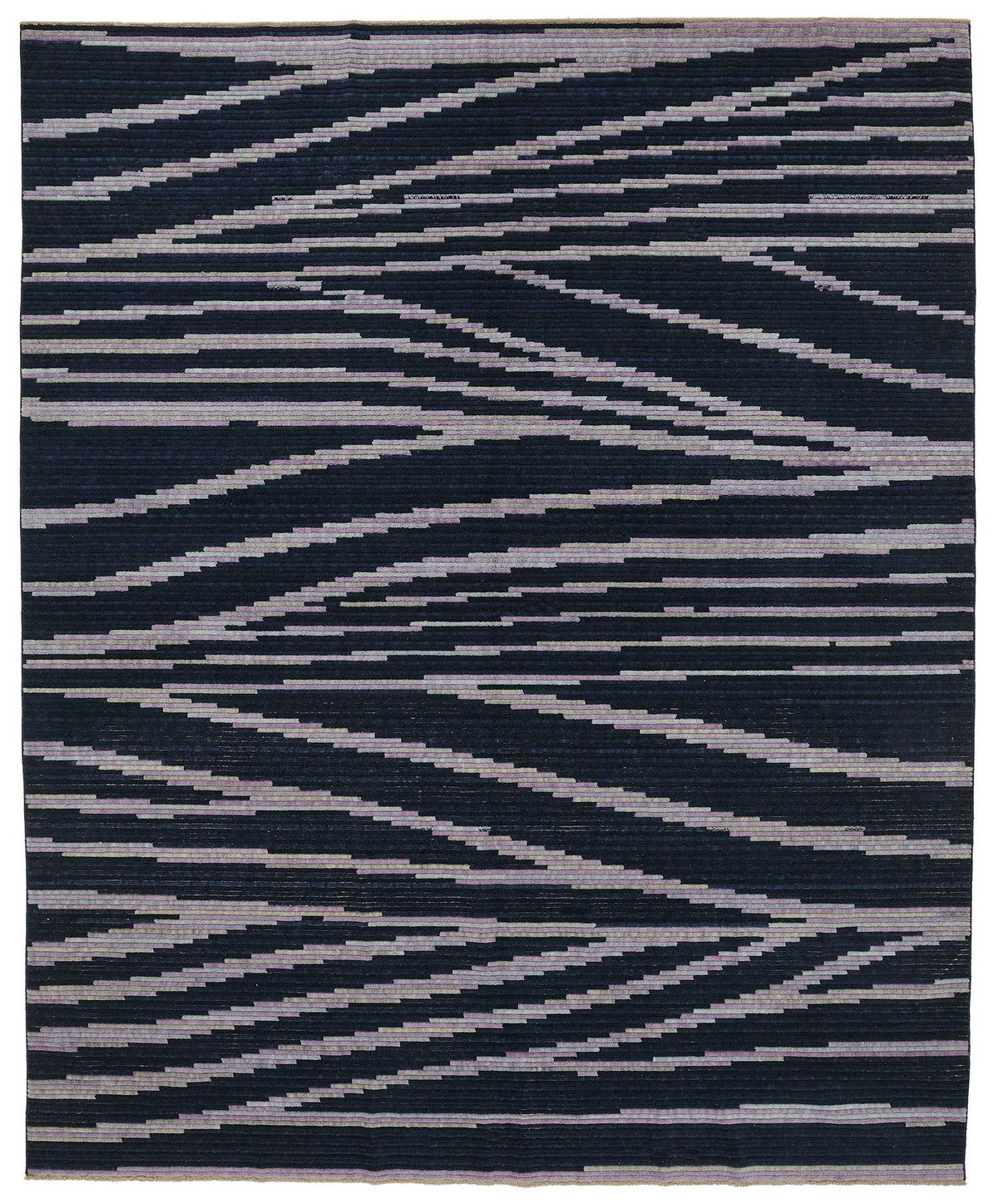 Veltos Geometrik Desenli Lacivert Gri El Dokuma Halı 300x366 cm