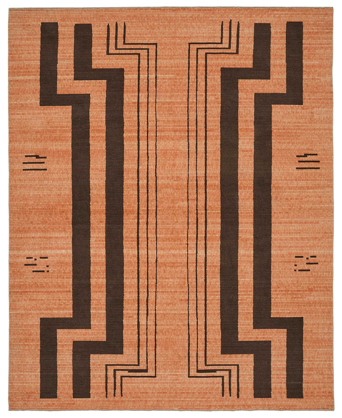 Veltos Turuncu Kahverengi Geometrik Modern El Dokuma Halı 300x370 cm