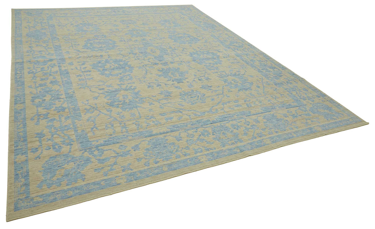 Veltos Uşak El Dokuma Bej Çiçekli Düz Halı 304x387 cm 47763 – genel görünüm