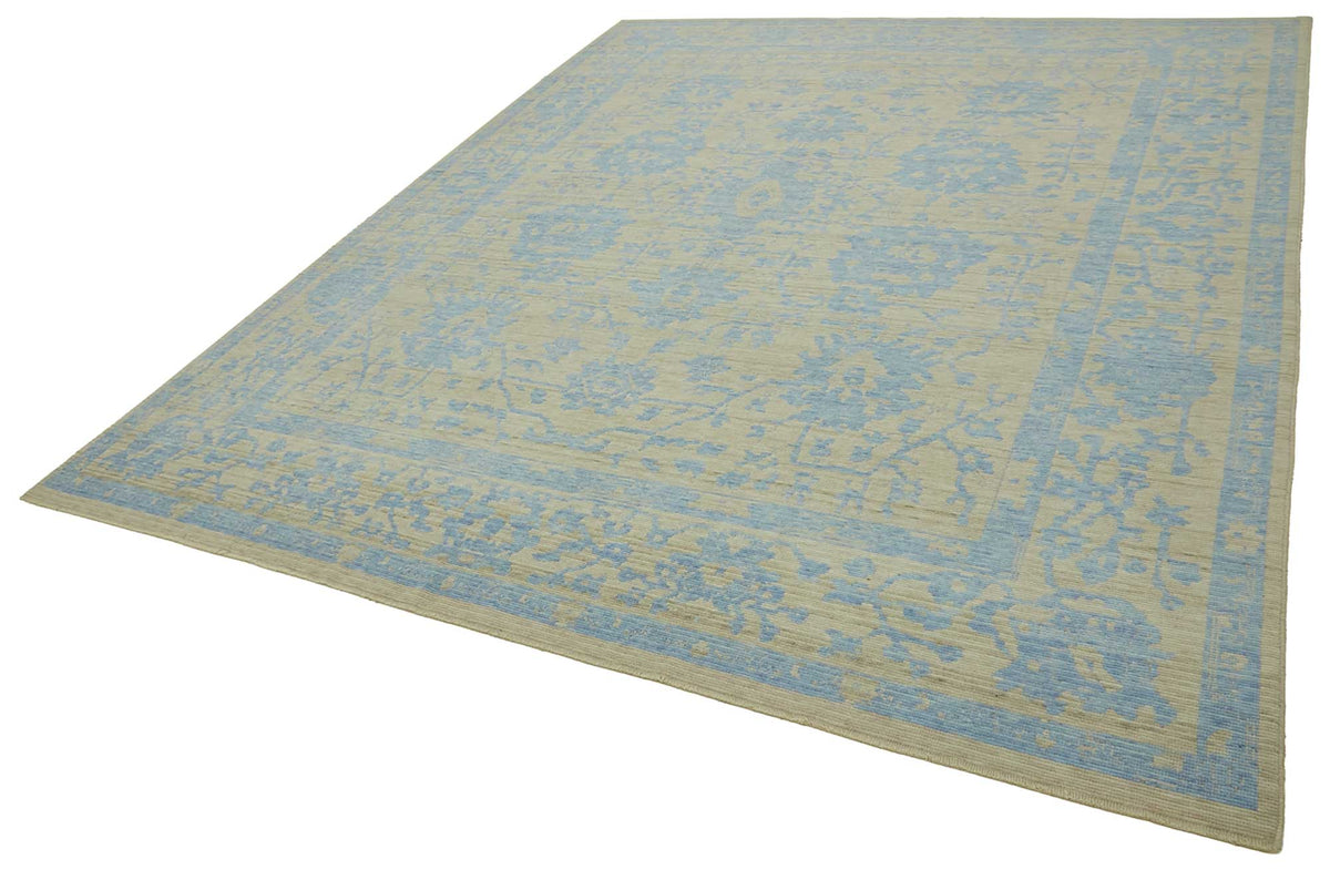 Veltos Uşak El Dokuma Bej Çiçekli Düz Halı 304x387 cm 47763 – doku yakın çekim