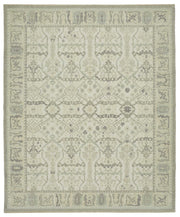 Veltos Uşak El Dokuma Açık Gri Geometrik Desenli Halı 309x372 cm