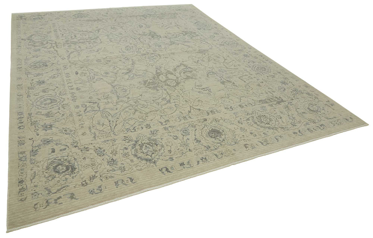 Veltos Açık Gri Halı Klasik Çiçek Desenli El Dokuma 283x354 cm – genel görünüm