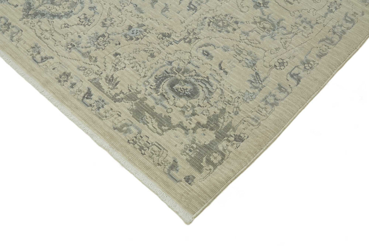 Veltos Açık Gri Halı Klasik Çiçek Desenli El Dokuma 283x354 cm – detay görünümü