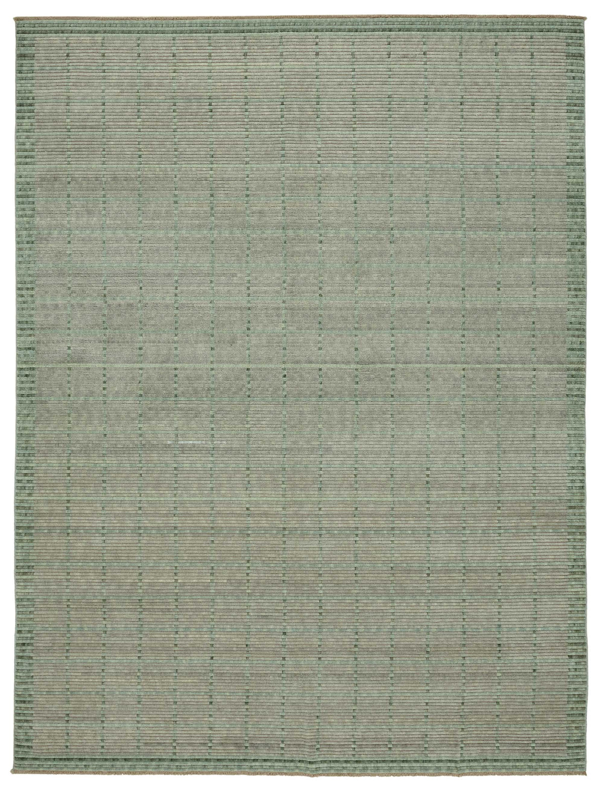 Veltos Adaçayı Yeşil Gri Modern Geometrik El Dokuma Halı 267x357 cm
