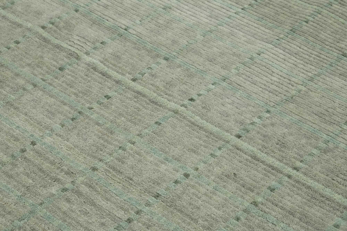 Veltos Adaçayı Yeşil Gri Modern Geometrik El Dokuma Halı 267x357 cm – mekânda kullanım