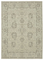 Veltos Bej Gri Madalyon Yün El Dokuma Halı 265x378 cm