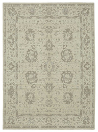 Veltos Bej Gri Madalyon Yün El Dokuma Halı 265x378 cm