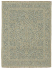 Veltos Uşak El Dokuma Bej Mavi Madalyon Desenli Halı 253x334 cm