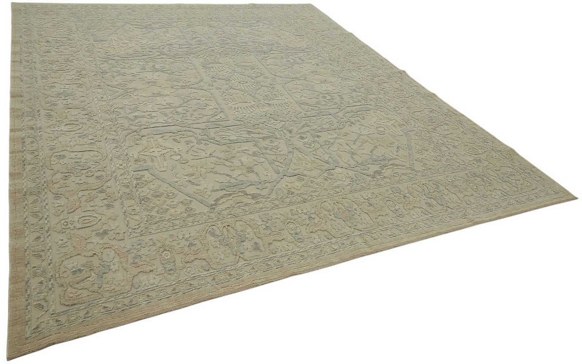 Veltos Madalyon Desenli Gri Bej Uşak Halısı 277x345 cm 47792 – genel görünüm