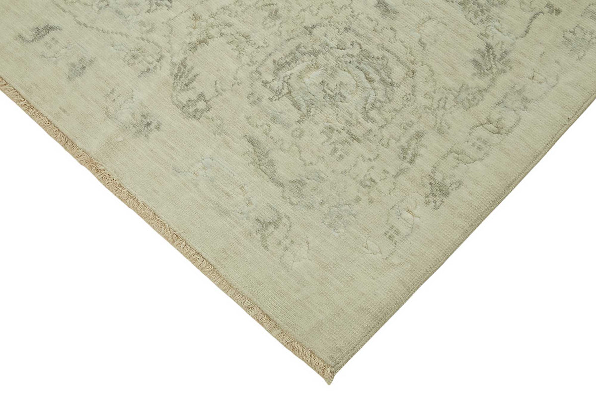 Veltos Uşak Bej Gri Çiçek Desenli El Dokuma Halı 282x356 cm 47799 – detay görünümü