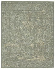 Veltos Gri Bej Çiçek Desenli Klasik El Dokuma Halı 285x357 cm