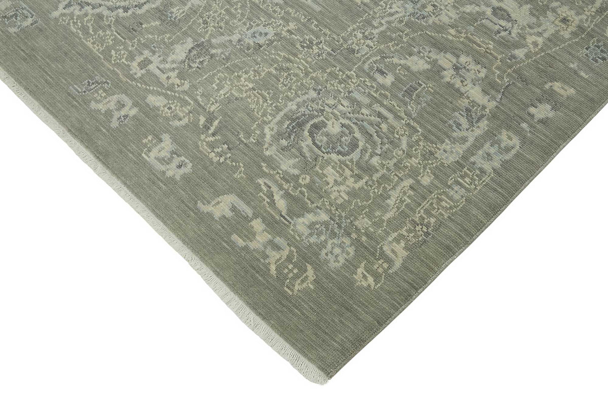 Veltos Gri Bej Çiçek Desenli Klasik El Dokuma Halı 285x357 cm – detay görünümü