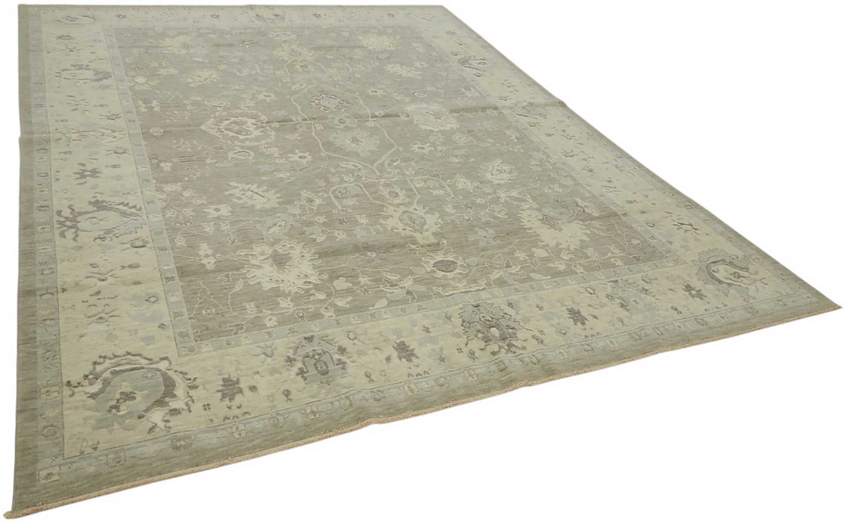 Veltos Gri Bej Çiçekli Klasik El Dokuma Halı 261x350 cm – genel görünüm
