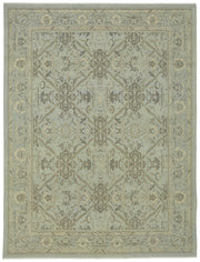 Veltos Madalyon Desenli Mavi ve Gri Düz Dokuma Halı 268x355 cm