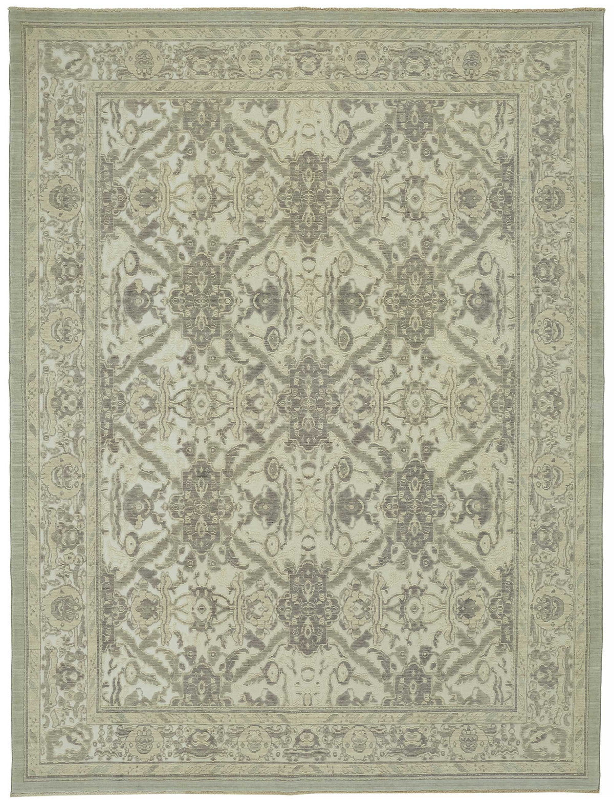Veltos Açık Gri Halı El Dokuma Madalyon Desenli 272x355 cm 47807