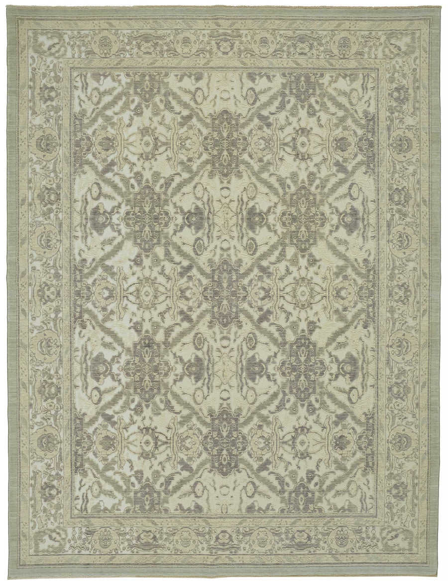 Veltos Açık Gri Halı El Dokuma Madalyon Desenli 272x355 cm 47807