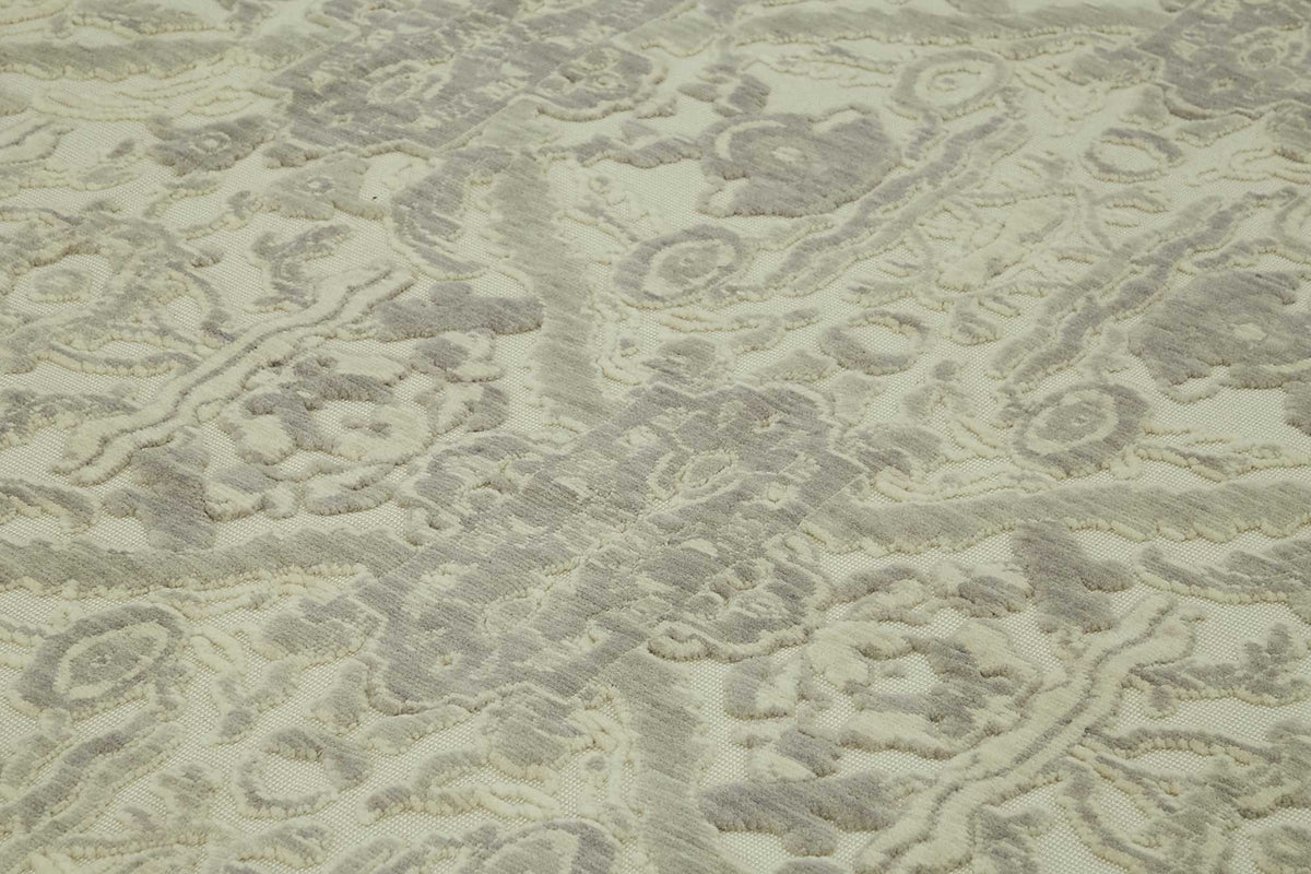 Veltos Açık Gri Halı El Dokuma Madalyon Desenli 272x355 cm 47807 – mekânda kullanım