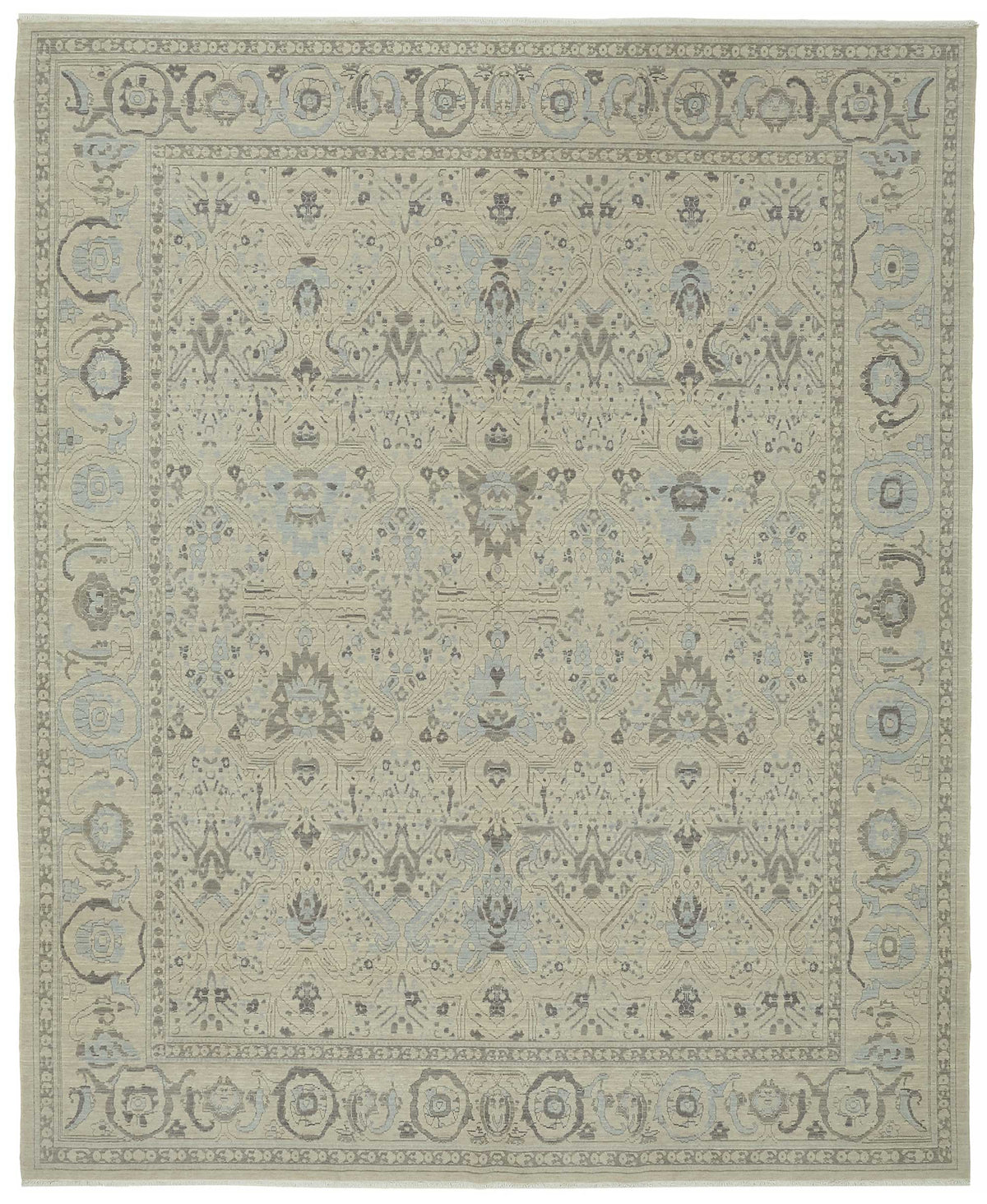 Veltos Açık Gri Halı Uşak El Dokuma Madalyon Desenli 274x330 cm 47808