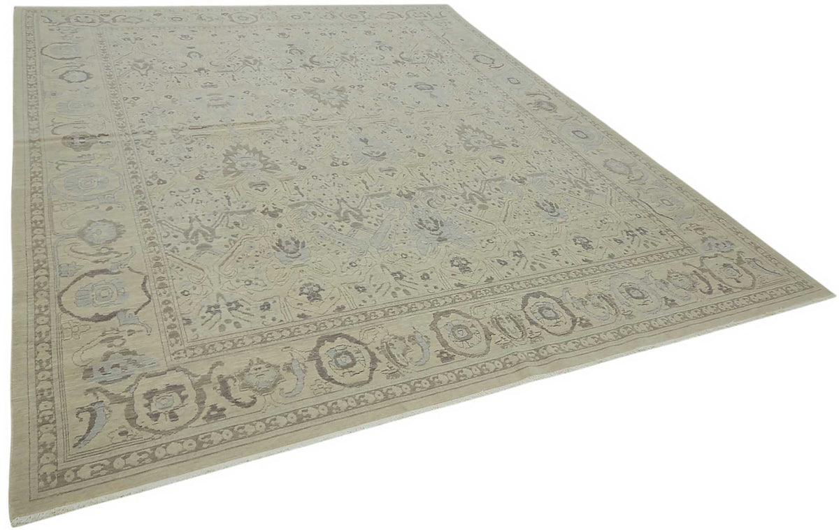 Veltos Açık Gri Halı Uşak El Dokuma Madalyon Desenli 274x330 cm 47808 – genel görünüm
