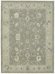 Veltos Gri Bej Madalyon Desenli Klasik El Dokuma Halı 258x350 cm