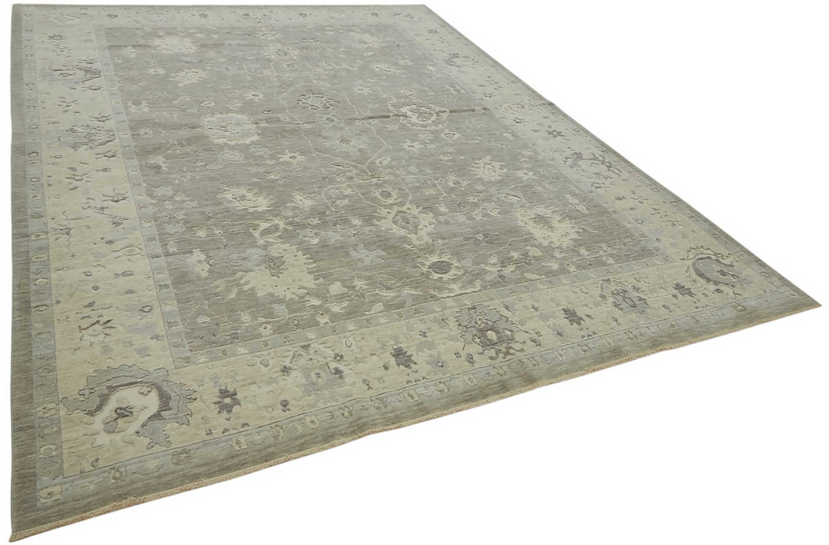 Veltos Gri Bej Madalyon Desenli Klasik El Dokuma Halı 258x350 cm – genel görünüm