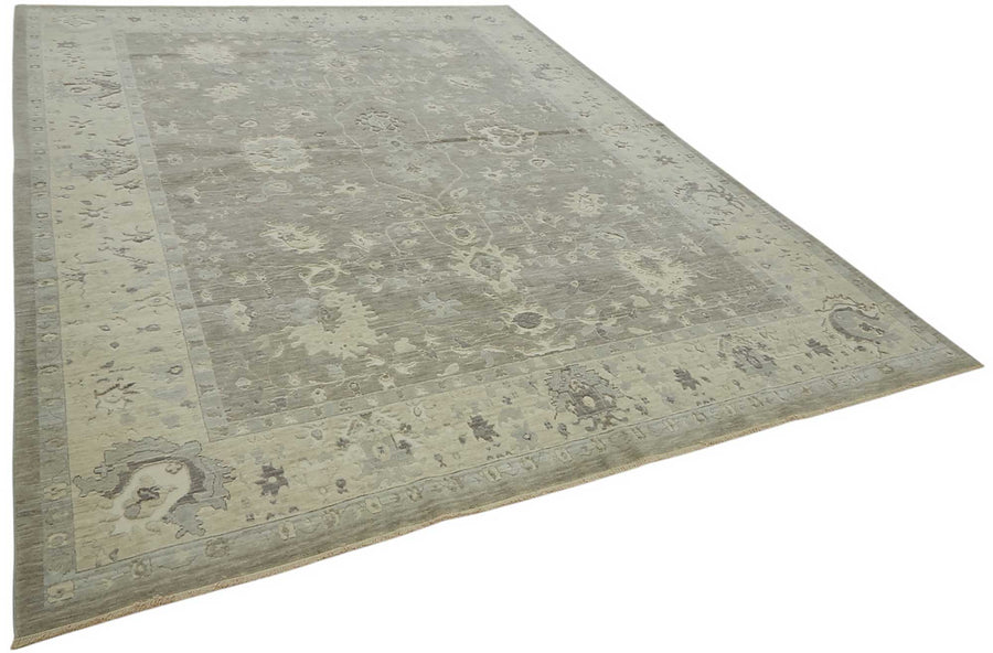 Veltos Gri Bej Madalyon Desenli Klasik El Dokuma Halı 258x350 cm – genel görünüm