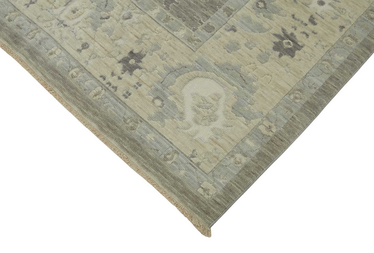 Veltos Gri Bej Madalyon Desenli Klasik El Dokuma Halı 258x350 cm – detay görünümü
