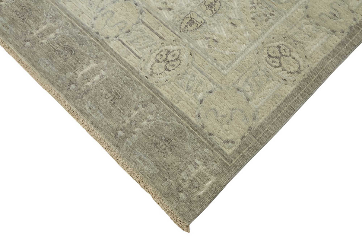 Veltos Uşak Halı Bej Antrasit Madalyon Desenli El Dokuma 279x360 cm – detay görünümü