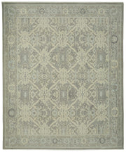 Veltos Madalyon Desenli Açık Gri Bej El Dokuma Uşak Halısı 305x376 cm