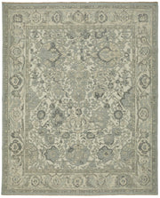 Veltos Bej Gri Çiçek Desenli Klasik Uşak El Dokuma Halı 305x375 cm