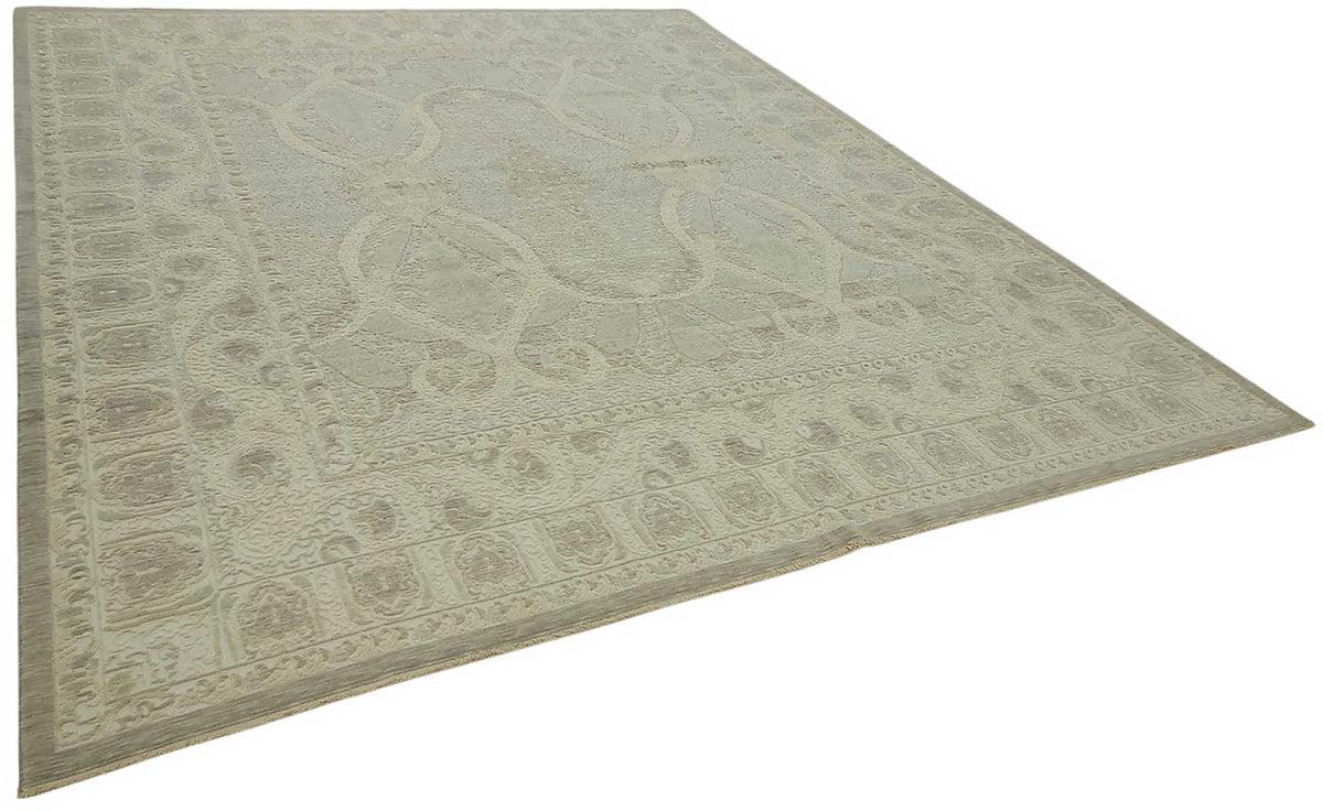 Veltos Uşak Düz Dokuma Açık Gri Madalyon Desenli Halı 307x374 cm 47829 – genel görünüm