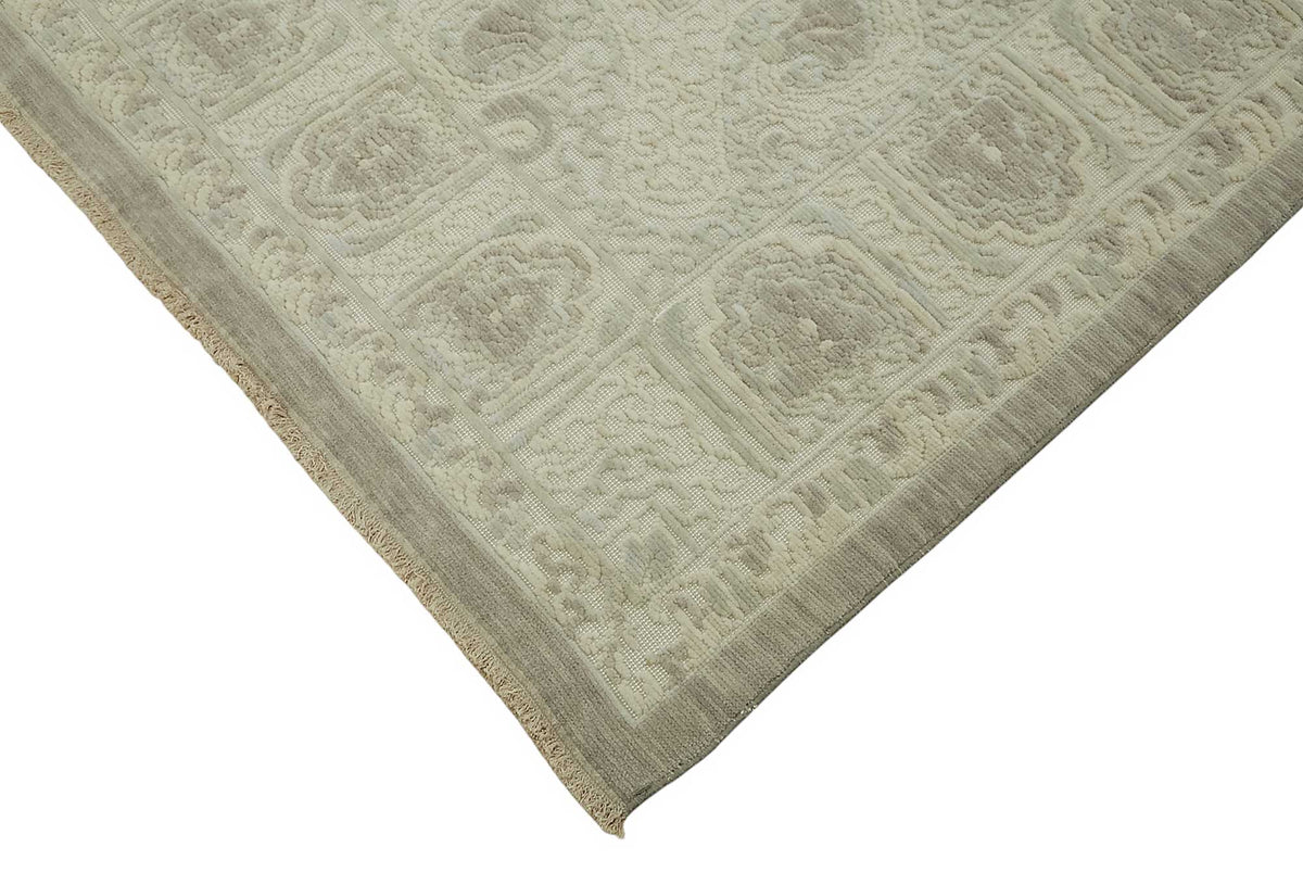 Veltos Uşak Düz Dokuma Açık Gri Madalyon Desenli Halı 307x374 cm 47829 – detay görünümü