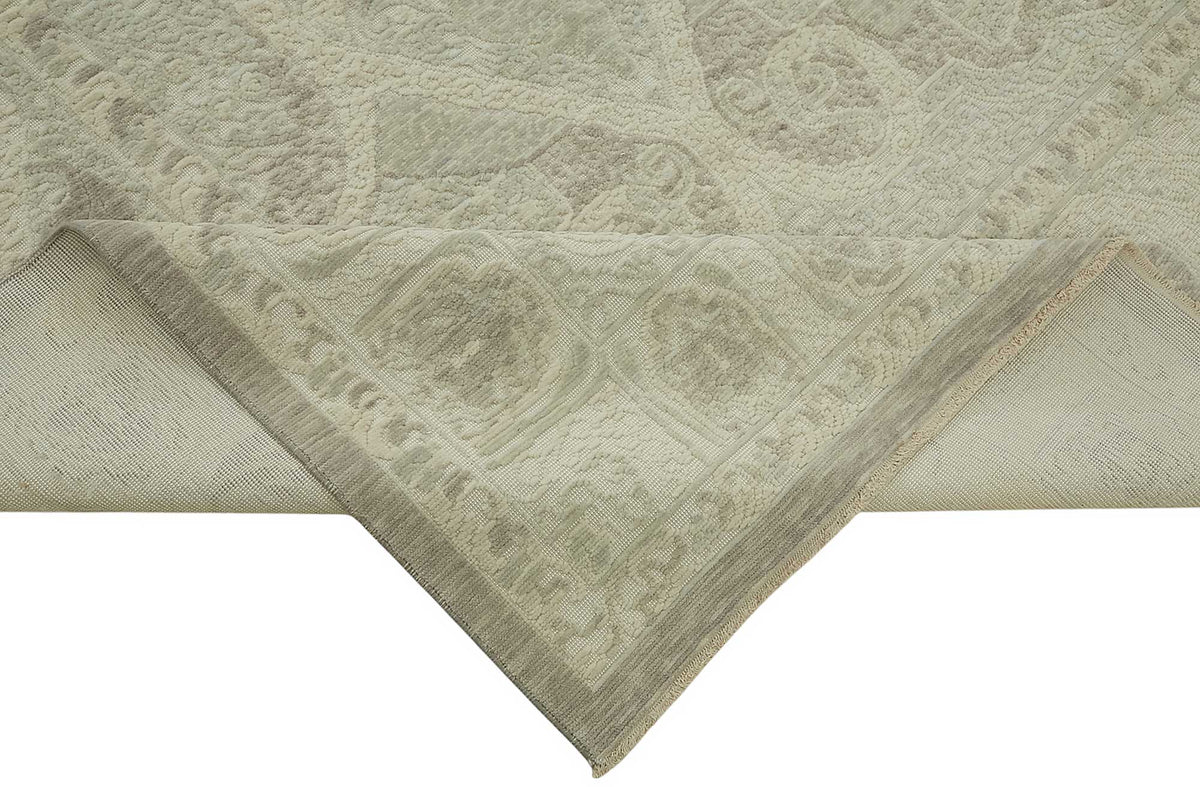 Veltos Uşak Düz Dokuma Açık Gri Madalyon Desenli Halı 307x374 cm 47829 – kenar detayı