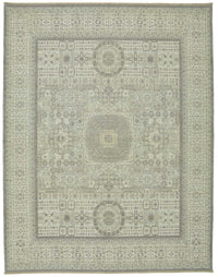 Veltos Açık Gri Geometrik Desenli Yün El Dokuma Halı 294x375 cm