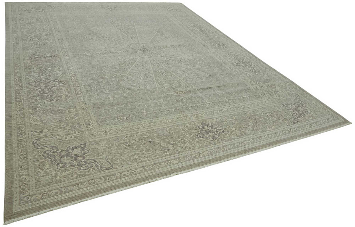 Veltos Açık Gri Halı El Dokuma Klasik Madalyonlu 283x376 cm – genel görünüm