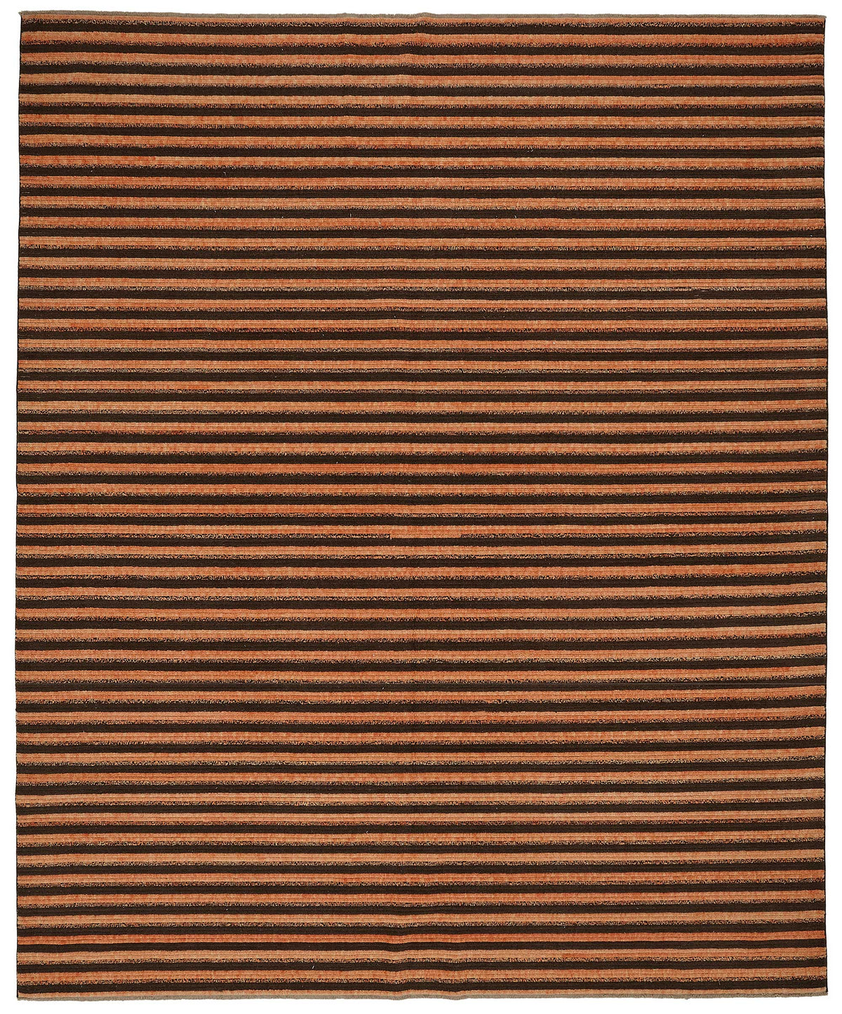 Veltos Koyu Kahverengi Halı Modern Çizgili El Dokuma 303x366 cm