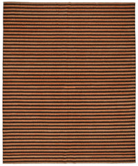 Veltos Koyu Kahverengi Halı Modern Çizgili El Dokuma 303x366 cm