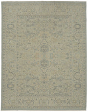 Veltos Uşak El Dokuma Açık Gri ve Mavi Madalyonlu Halı 274x345 cm