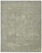 Veltos Gri Bej Çiçek Desenli Klasik El Dokuma Halı 284x352 cm