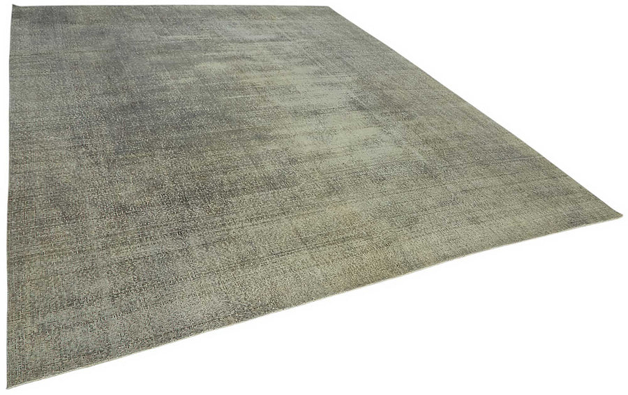 Zelko Gri Bej Soyut Desenli Yün Overdyed Halı 297x383 cm 47858 – genel görünüm