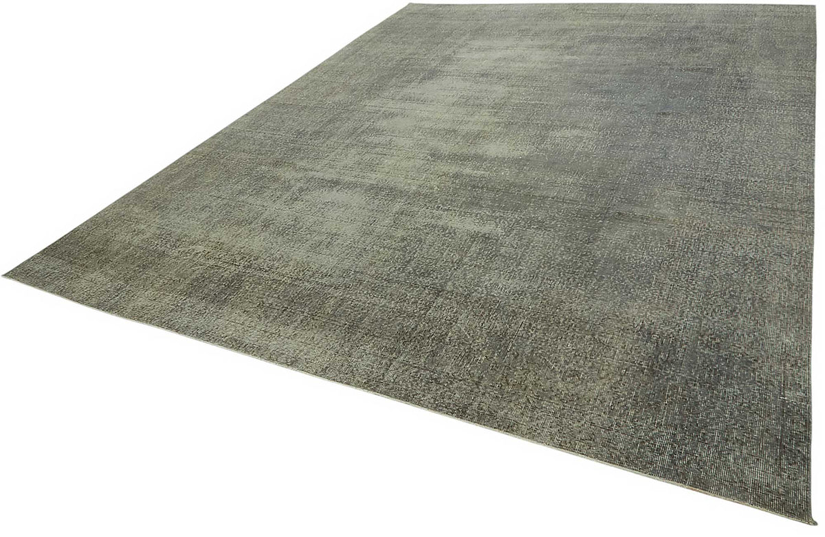 Zelko Gri Bej Soyut Desenli Yün Overdyed Halı 297x383 cm 47858 – doku yakın çekim