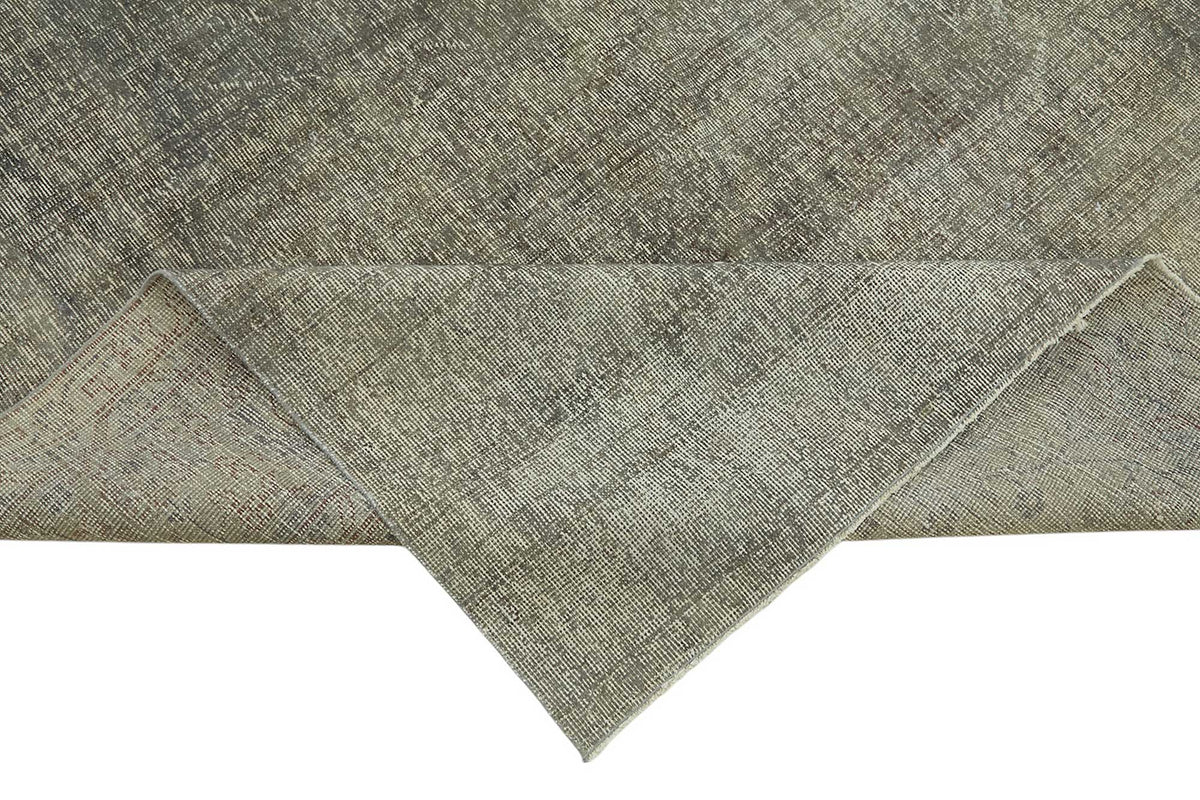 Zelko Gri Bej Soyut Desenli Yün Overdyed Halı 297x383 cm 47858 – kenar detayı