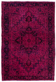 Zelko Pembe Siyah Geometrik Desenli Yün Pamuk El Dokuma Halı 200x300 cm