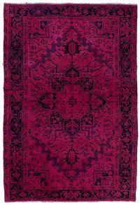 Zelko Pembe Siyah Geometrik Desenli Yün Pamuk El Dokuma Halı 200x300 cm