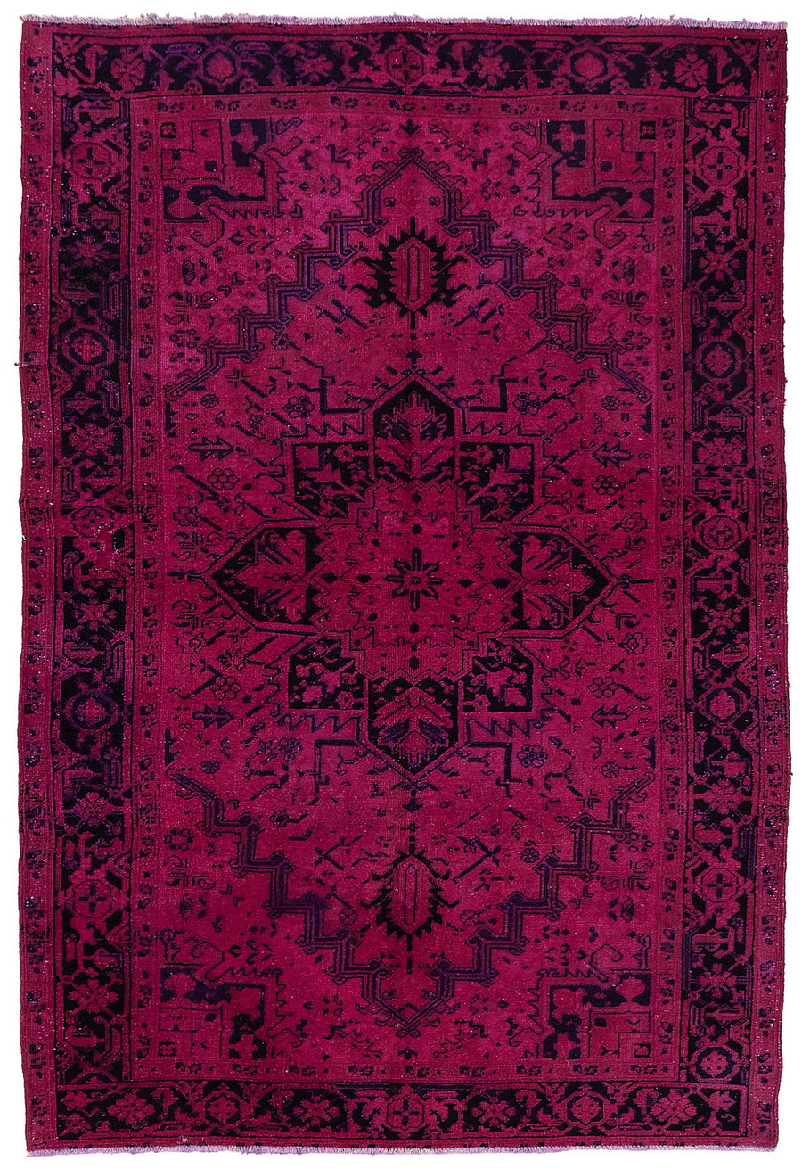 Zelko Pembe Siyah Geometrik Desenli Yün Pamuk El Dokuma Halı 200x300 cm